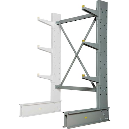 Global Industrial Single Sided Medium Duty Cantilever Add-On Rack, 2in Lip, 48inWx33inDx72inH 320828A